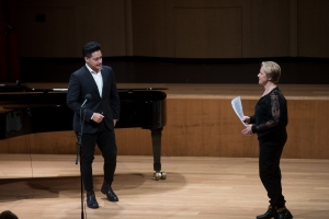 Catrin Johnsson Delivers Master Class in opera and classical singing. Here on stage with Filipe Manu